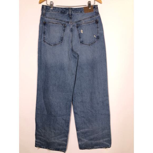 Madewell Curvy Low-Slung Baggy Jeans High Rise Wide Leg Hamburg Wash NWT 32T - Picture 4 of 8